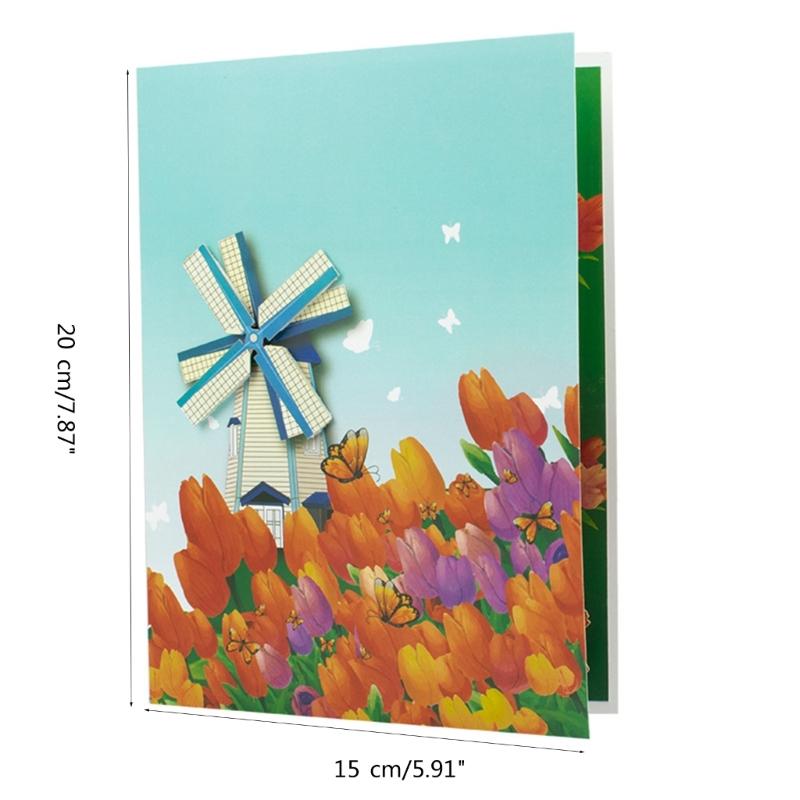 Paper Crafted 3D Greeting Card Foldable 3D Greeting Card Flower Sea Card Floral Greeting Card for Mother's Day