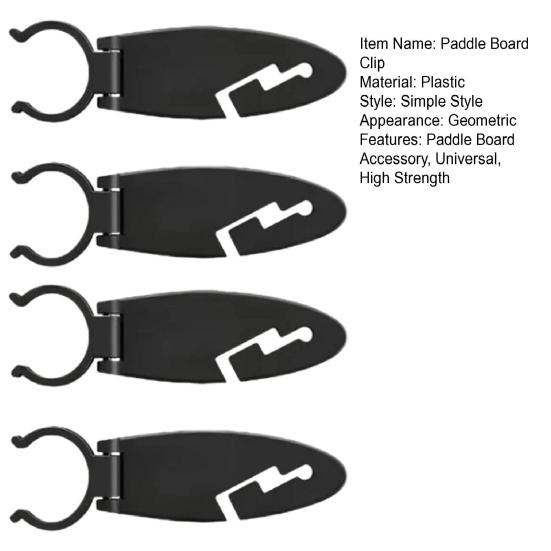 Simple Style Paddle Board Accessory Clip Plastic Black 4 Pc