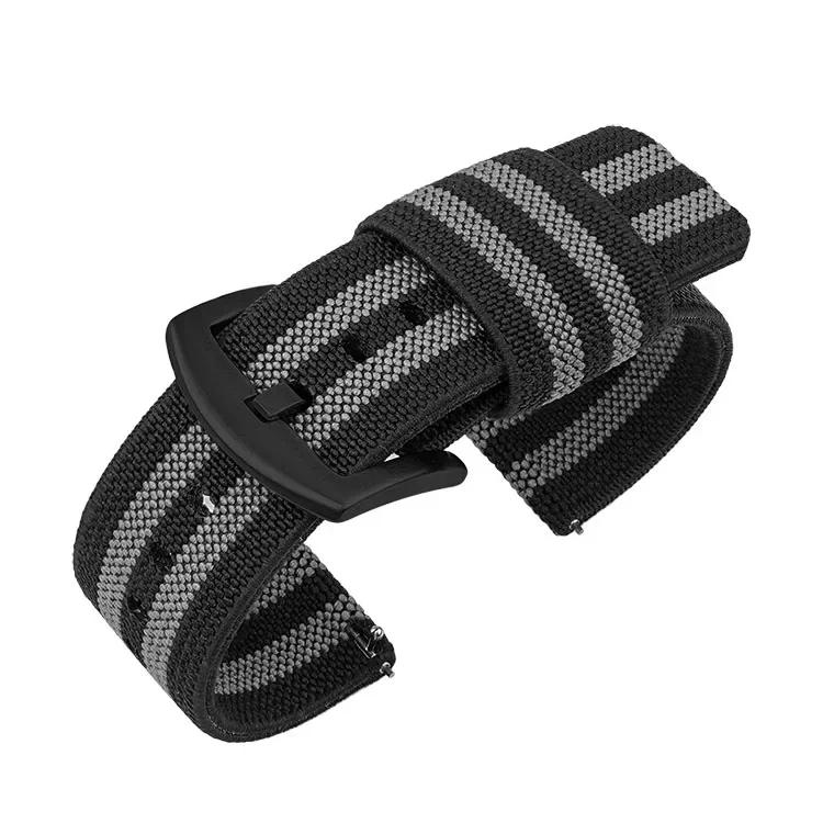 18mm 20mm 22mm 24mm Nylon Watch Band for Seiko Army Military Woven Elastic Strap Quick Release Wristband Men's Sport Watch Bands