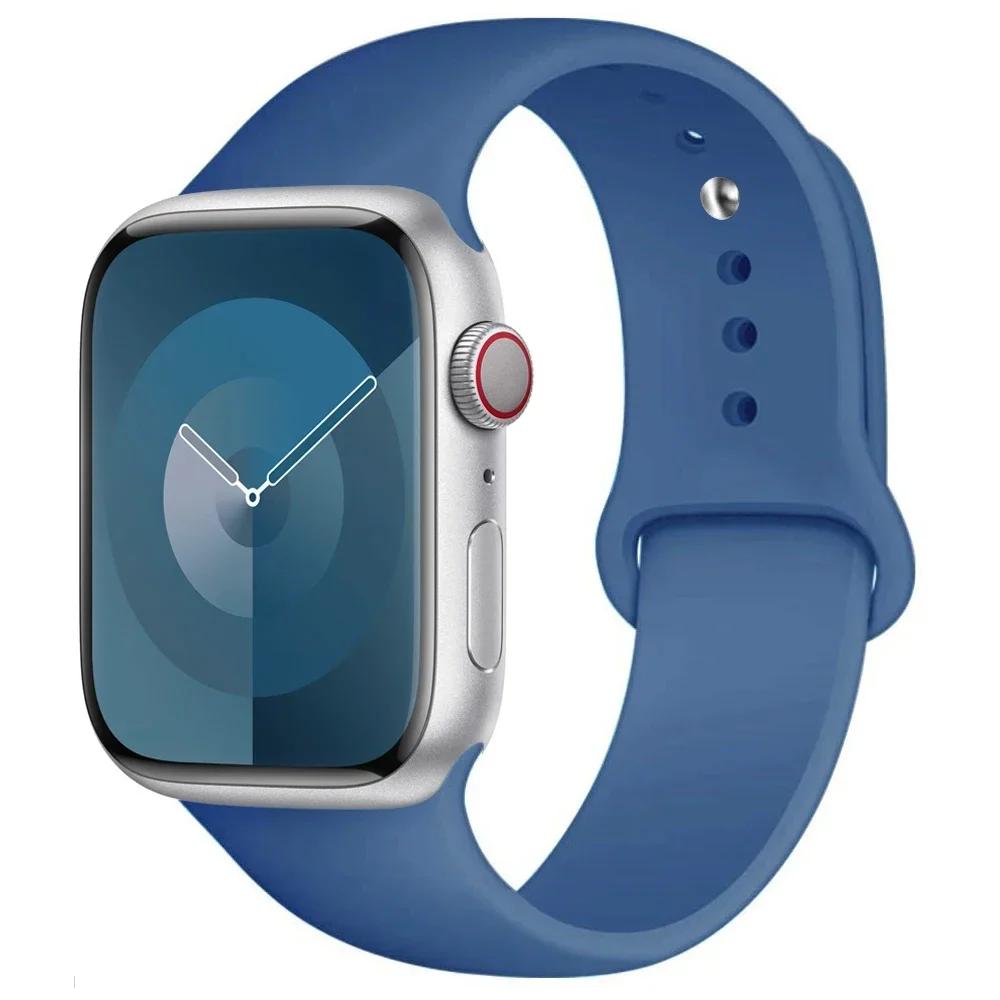 Silicone Strap For Apple Watch band 45mm 44mm 41mm 42mm 40mm 49mm 38mm correa bracelet iWatch series 9 8 5 4 3 8 6 SE 7 Ultra 2