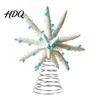 Coastal Holiday Tree Decorations Beach Starfish Christmas Topper 6 Inch Nautical Treetop Topper Ornament Ocean Style Decoration for Xmas Party Home