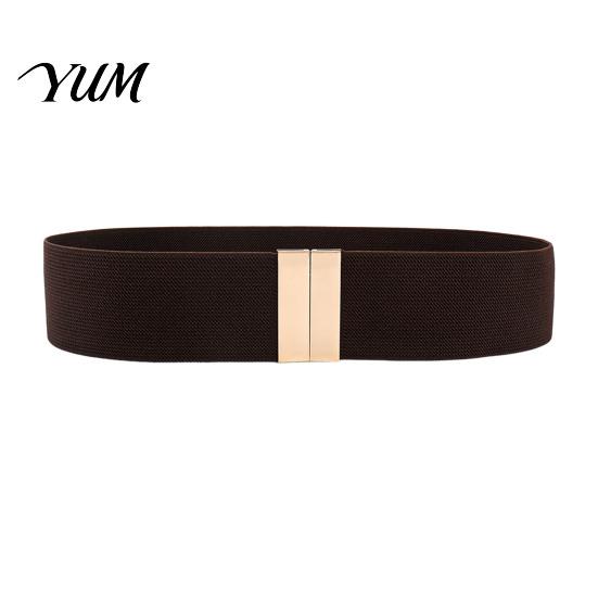 High Quality Elastic Belt Wide Waist Belt, Adjustable Stretchy with Metal Comfortable Stretch Square Buckle, Stylish Slimming Waistband for