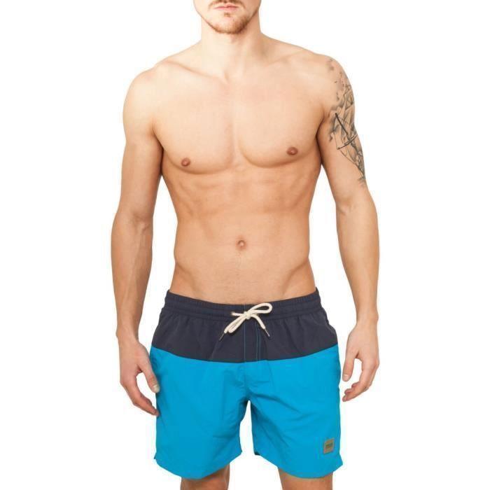 Short De Bain - Urban Classics - BLOCK - Turquoise/Navy - 100% Nylon - Non-imperméable