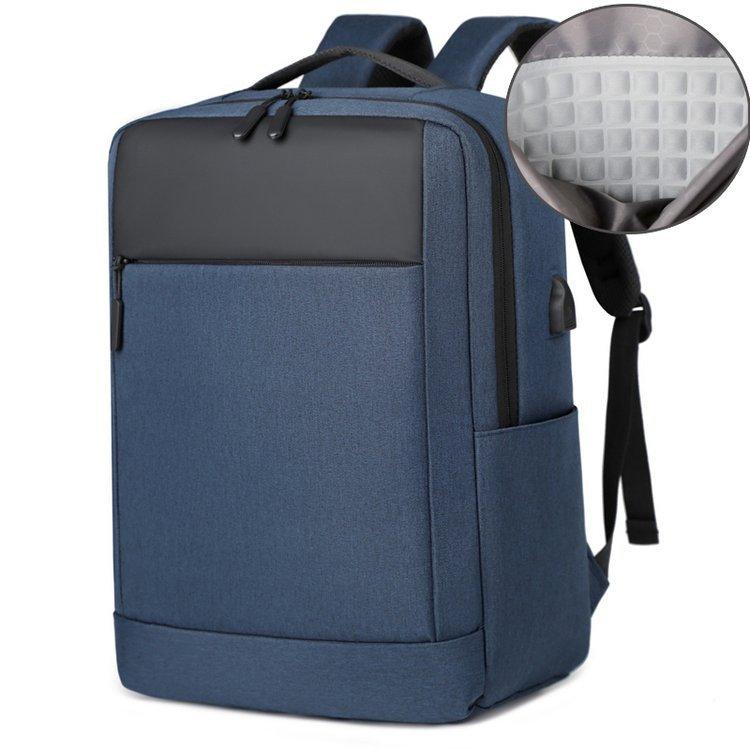 

Мужской рюкзак для деловых поездок, высококлассная сумка для компьютера, большая вместимость, простой мужской рюкзак синий