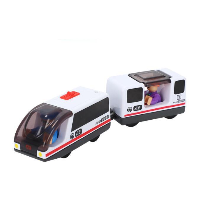 New Kids RC Electric Train Locomotive Magnetic Train Diecast Toy Fit for Wooden Train Railway Track Toys for Children