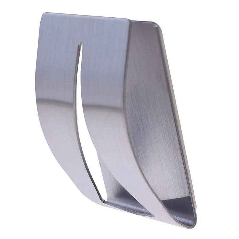 

1PC Stainless Steel Towel Holder Hook Self Adhesive Clip Bathroom Cloth Hanger Household Wall Mounted Towel Rack Storage срібний