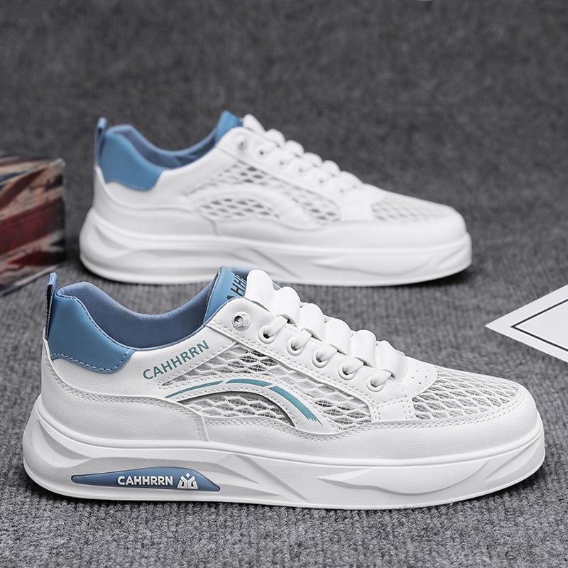 2025 neue atmungsaktive Hollow Board Schuhe Herren große Netz weiße Schuhe Sommer Herrenschuhe Low-Top lässige trendige Schuhe Herren Live-Übertragung
