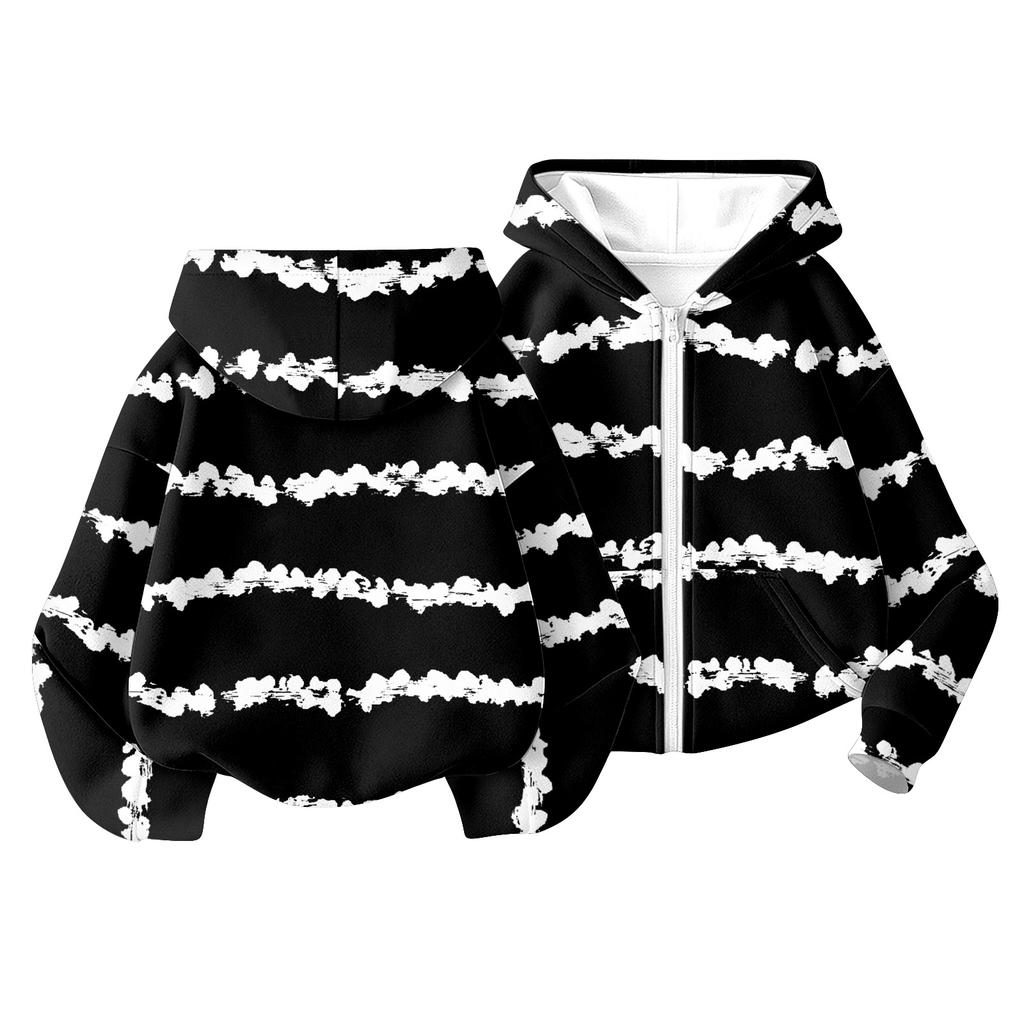 Children's Fashion Printed Long Sleeved Hooded Sweatshirt Girls' Hoodie Jacket