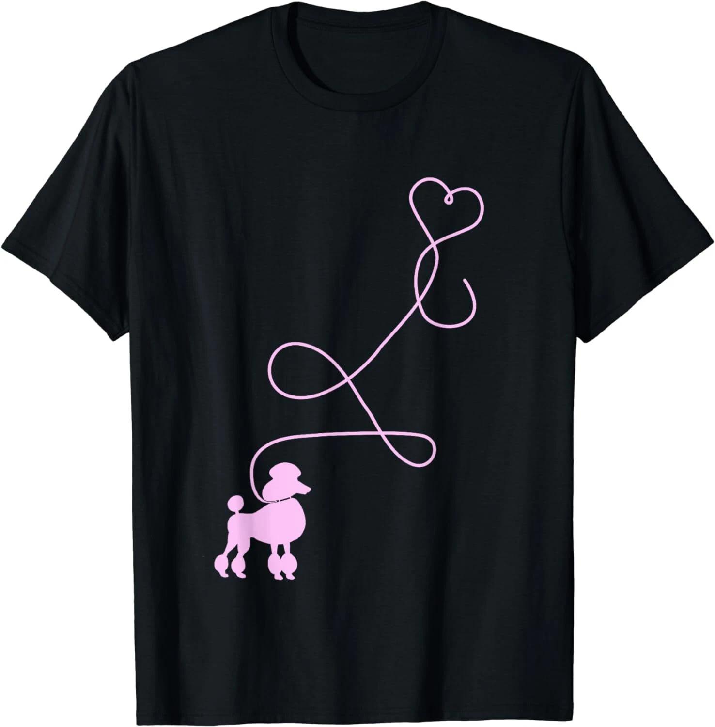 1950 s Sock Hop Costume - Dog Cute Poodle Heart Unisex T-Shirt 2XL