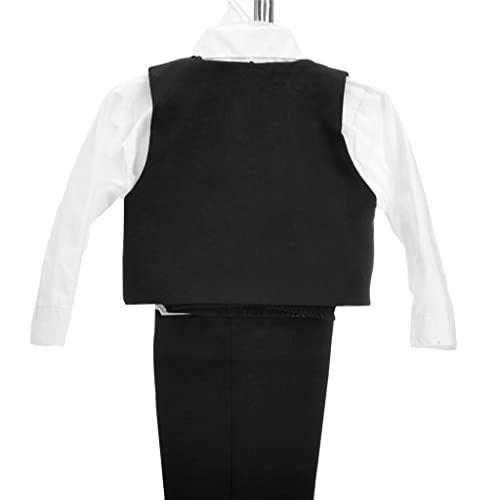 Dressy Daisy Boys' 5-Piece Formal Tuxedo Set, Tailless, for Weddings and Christenings, Baby Boys, 12 Months, Black