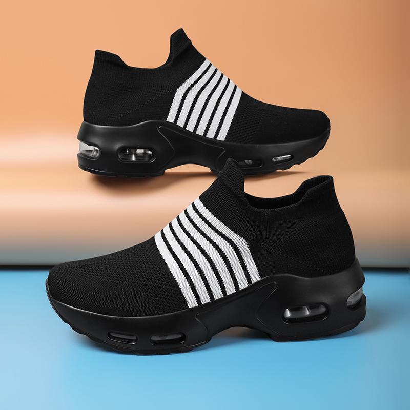 

Women Slip on Walking Shoes Women Black Purple Pink Sneakers Elevator Platform Socks Shoes Women s Orthopedic Casual Shoes Plus Size 42 43 EU: 36 чёрный