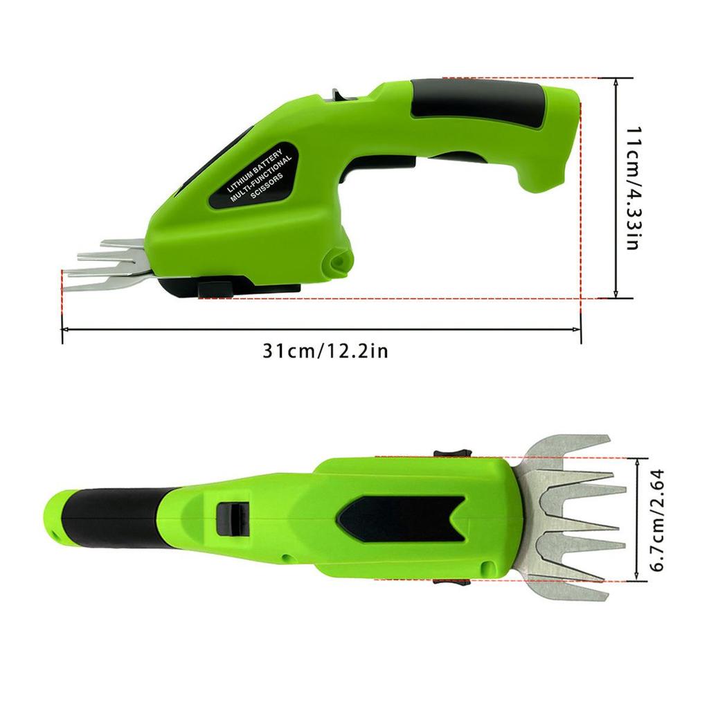 Dual-Use Rechargeable Electric Hedge & Grass Trimmer with Lithium Battery