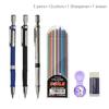 2,0-mm-Druckbleistift-Set 2B-Automatikbleistifte mit farbigen/schwarzen Minenminen für Entwurfszeichnungen, Schreiben, Basteln und Kunstskizzen
