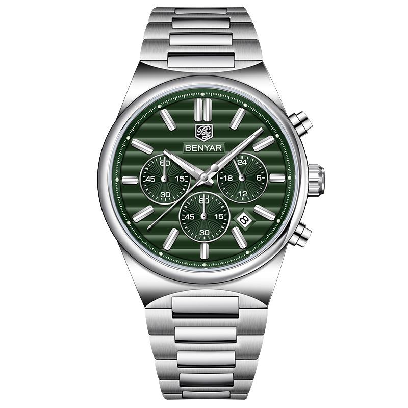 BENYAR Men's Quartz Watch, Fashionable Waterproof Luminous Wristwatch BY-5214M.