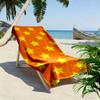 Yellow Stars Pattern on Orange Background Beach towel quick-drying for travel outdoor sports jogging beach and swimming