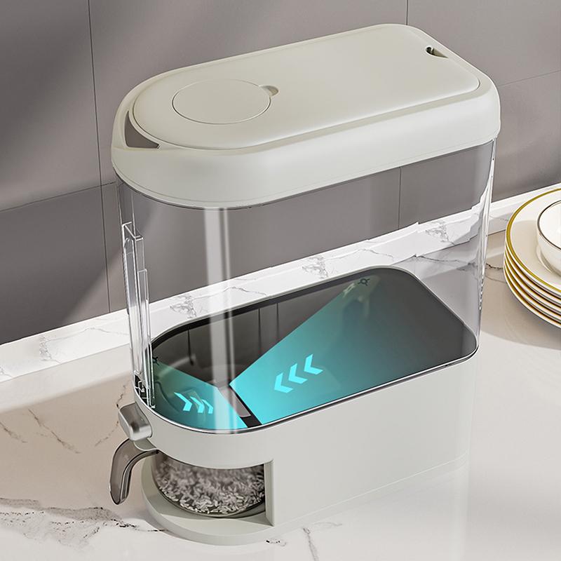 5Kg Automatic Rice Dispenser Insect-Proof Pet Food Rice Organizer Moisture-Proof Sealed Grain Cereal Dispenser Large Capacity