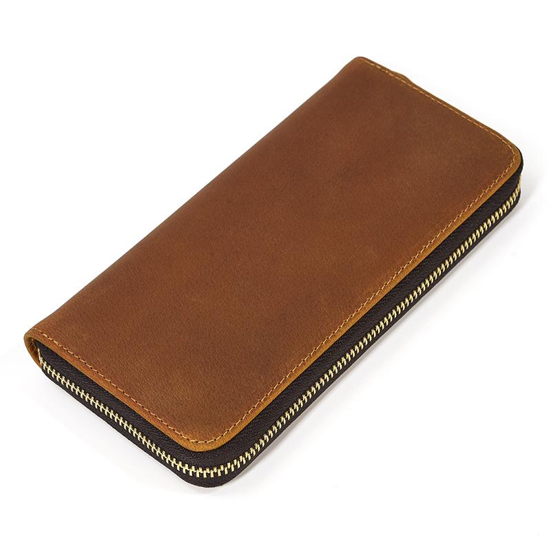 

Luxury Men Wallet Genuine Leather Clutch Purse Embossing Long Wallets Thick Cowhide Male Purses Leather Money Hand Clutches світло-коричневого кольору