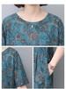 Floral Linen A-Line Dress for Women, 2024 Summer Collection – Elegant Slimming Style for Middle-Aged Mothers
