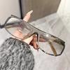 New  Vintage Luxury Brand Designer Curved Square Sunglasses Women For Men Sun Glasses Punk Popular Metal Cycling Sport Goggle