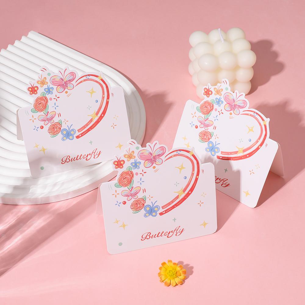 5Pcs Portable Cute Flower Thank You Card Three-Dimensional Bouquet Greeting Cards Birthday Greeting Card For Mother's Day Gift