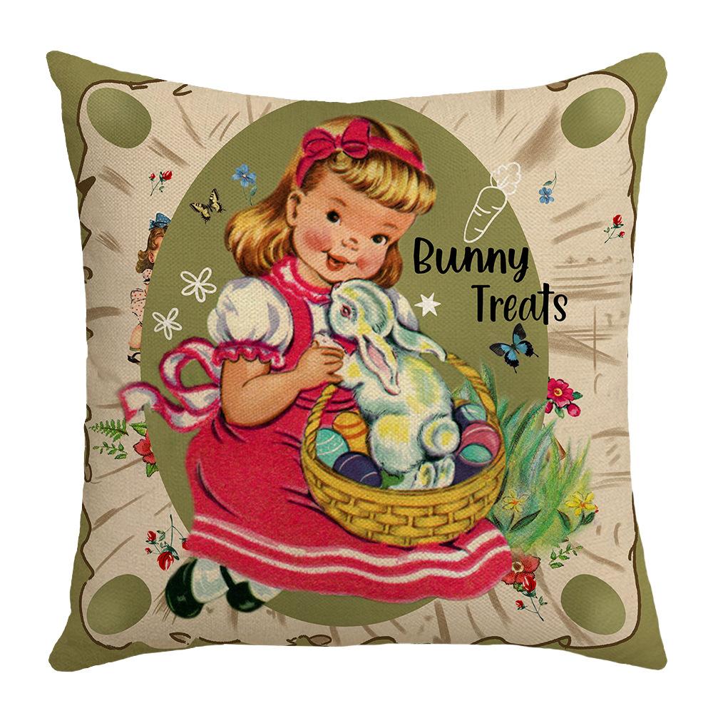 Easter Pillow Office Pillow Case Home Decoration Sofa Pillow Case Rabbit Easter Egg