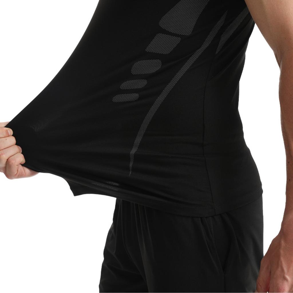 Men's Summer Sports Tight Vest Men's Fitness Quick-drying Breathable Basketball Training With Elastic Vest T-shirt
