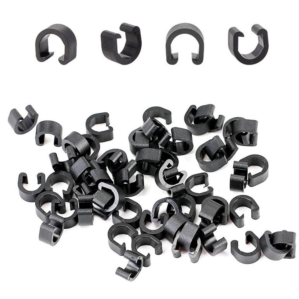 HOUSON 500pcs Bicycle C Clips U Clips Housing Hose Guides Bicycle Brake Buckle for MTB BMX Mountain Bike Clamps,