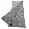 Excellent LOUIS VUITTON Scarf Vivienne CVD With fringe gray wool Women M79124 Used