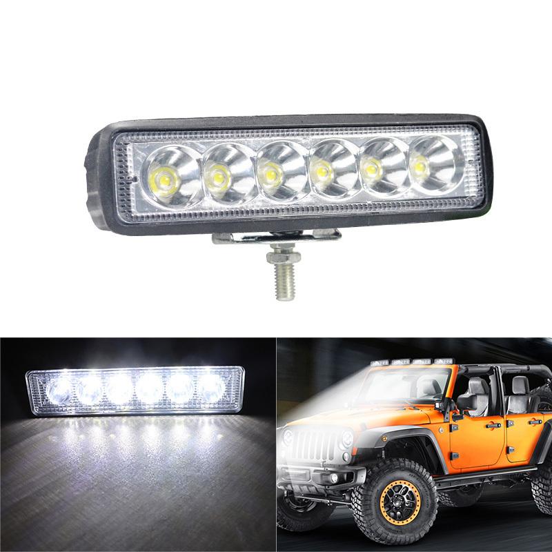 6Led Work Light Bar for Motorcycle LED Lens Spot Headlights 6000k White Super Bright Motorbike SUV ATV Off-road Driving Lamp