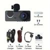 3 Channel Dash Cam Front and Rear Inside, 1080P Full HD Dash Camera for Cars, Triple Car Camera with 32GB Card,2.0''IPS HD Scree