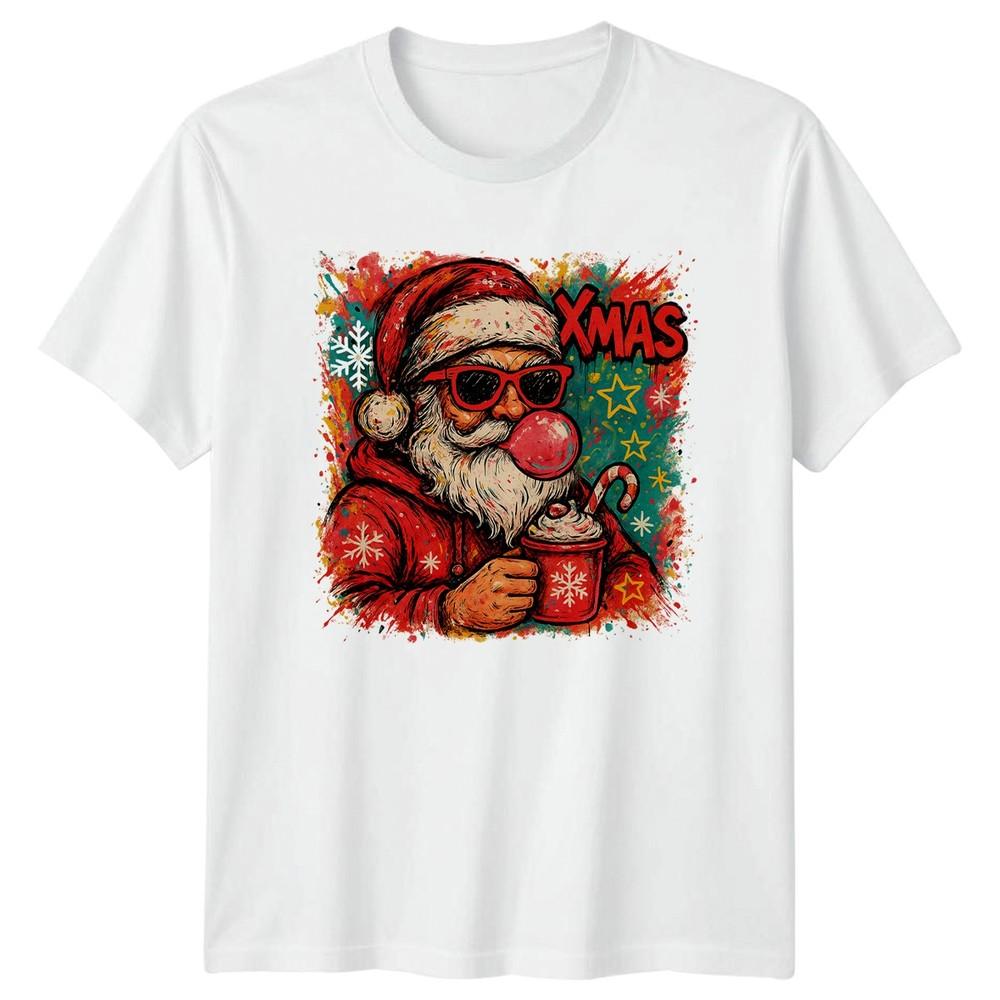 Xmas Santa Sunglasses Christmas Holiday Unisexs Unisexs Graphic Tee Fun S
