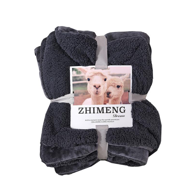 New Lamb Fleece Blanket - Solid Color, Double-Layer, Thickened Flannel for Children