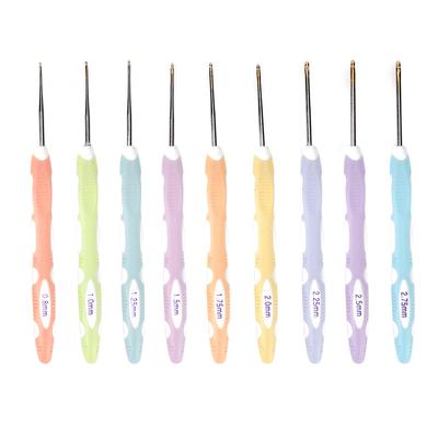 9pcs Knitting Hooks Soft Pottery Handle Aluminum Crochet Hooks Needles Handmade Crafts Comfortable Grip for DIY Scarves Gloves