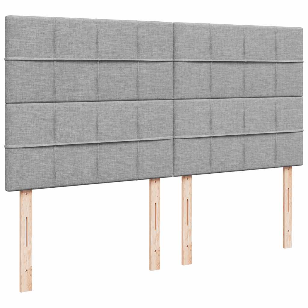 Box Spring Bed with Mattress Light Grey 180 x 200 cm Fabric