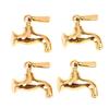 4 Pezzi Regalo per Bambini Oggetti di Scena Forniture Novità Lavorazione Eccellente Modello di Rubinetto Decorazione per Scena Rubinetto dell'Acqua in Metallo