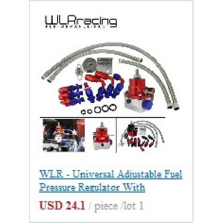 WLR - Universal Black Fuel Pressure Regulator With White Oil Gauge 3 Pieces AN6 Fittings 30-70 PSI WLR7845