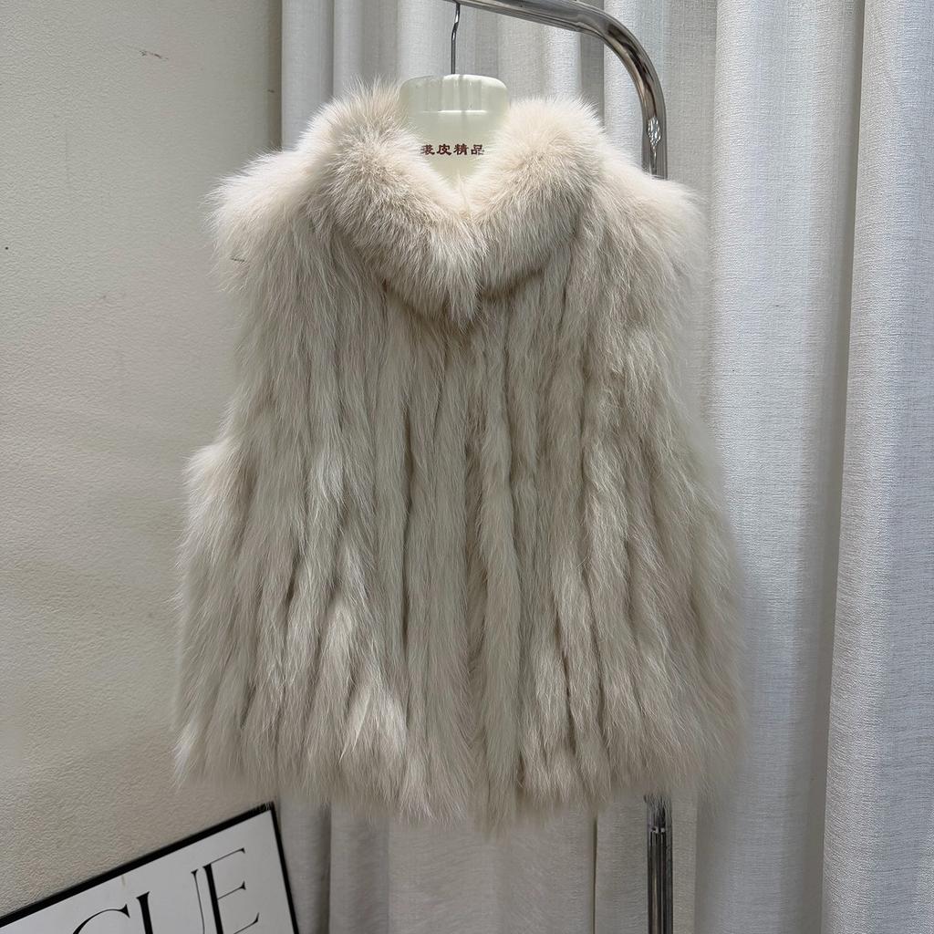 Fox hair, car strips, vest, fur jacket, women's autumn and winter new vest, warm, young and thin
