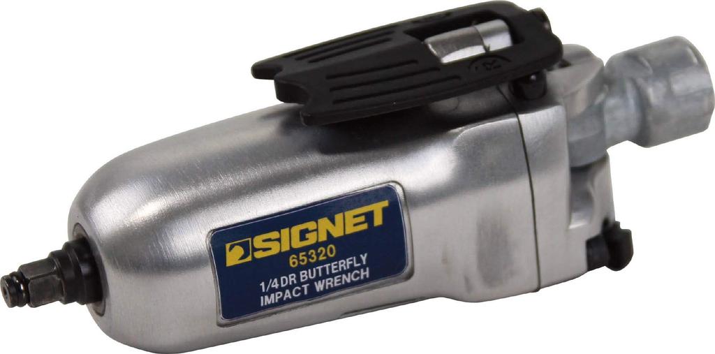 SIGNET Steckerleuchte leicht kleine Größe 139mm maximales Drehmoment 163Nm Schmetterlingstyp Druckluft-Schlagschrauber silber 1/4 0,5kg 65320,
