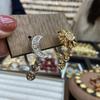 Gold and Silver Two-color Shining Moon Sun Earrings Copper Silver-plated Romantic Earrings