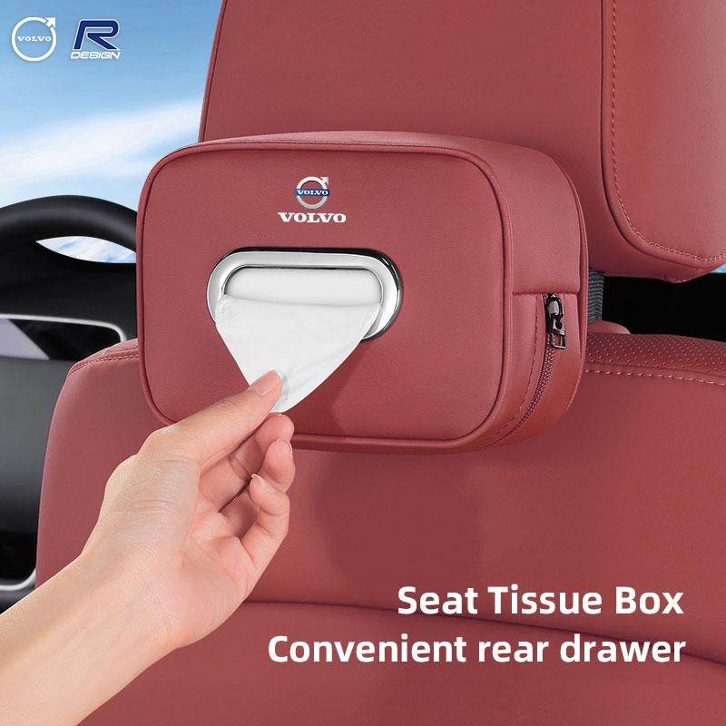 Boîte de rangement pour mouchoirs de voiture Organisateur Accessoires Auto Pour Volvo Rdesign XC90 XC40 XC60 V60 V70 V90 V40 EC40 EX40 S80 S60 S90 C30 C70