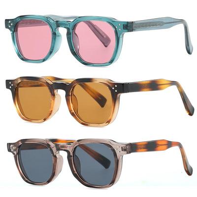 Occhiali da Sole Moda Retrò Classici con Montatura in Acetato Imitazione TR90 e Asta in Propionato