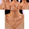 Starfish Shell Pearl Necklace For Women Fashion Ocean Style With Titanium Steel Chain