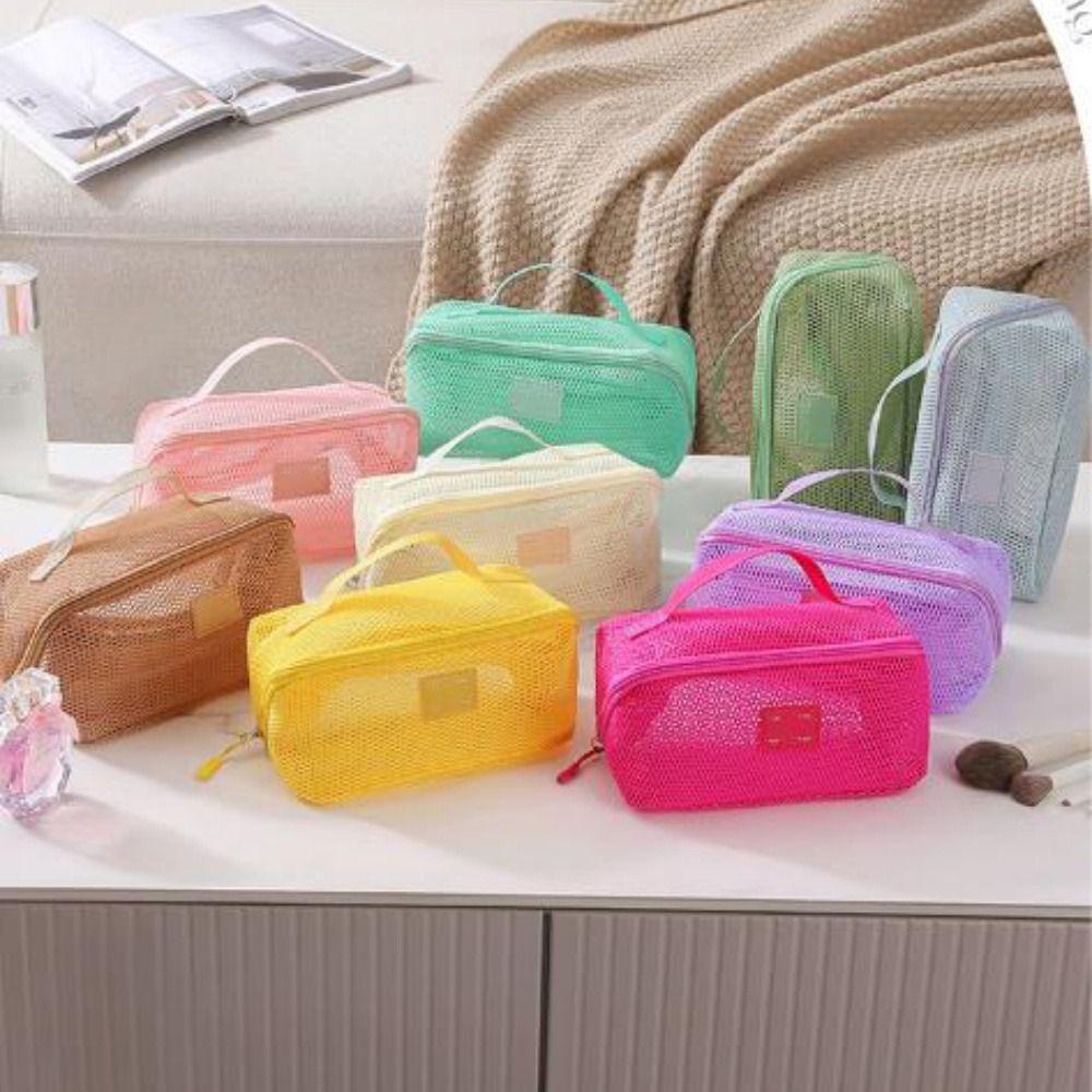 10 Colors Mesh Makeup Bag Multifunction Lipstick Organizer Bags Ladies Toiletry Storage Bag
