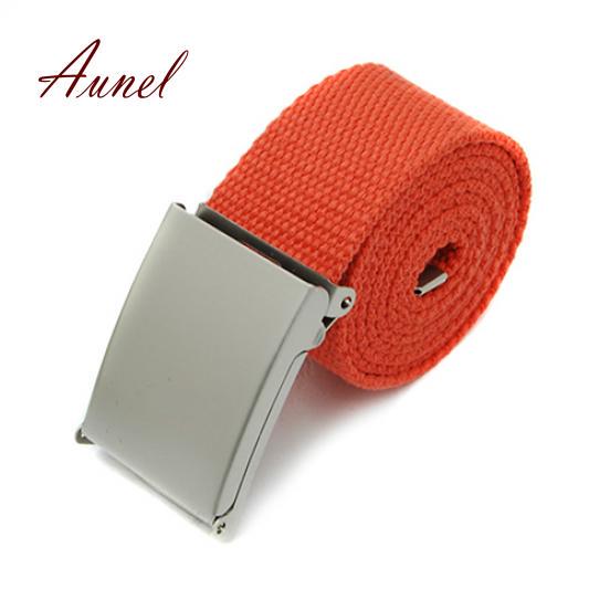 Fantastik Erkekler Unisex Kanvas Metal Toka Düz Dokuma İş Rahat Kemer Kayışı