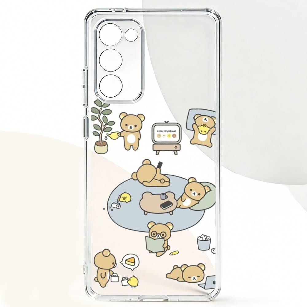 R-Relax K-kuma R-Rilakkuma Phone Case For Samsung Galaxy A,71,70,52,51,40,31,50,50S,30S,21S,12,10,Note20ultra Transparent Cover