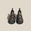 Autumn and Winter Platform One-word Buckle with Retro Small Leather Shoes College Style Single Shoes