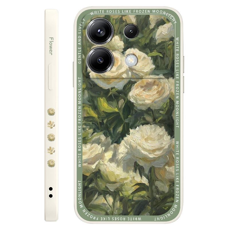 Elegant White Rose Phone Case For Xiaomi Poco F7 X7 X6 F6 M6 M5 M5S F5 X5 F4 X4 M4 F3 M3 X3 Pro 4G 5G GT Silicone Cover