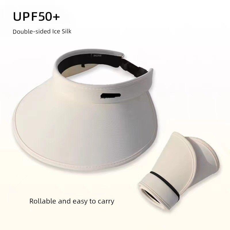 

Seamless Summer Sun Protection Hat Air Top Sunhat UV Protection Hat Big Brim Outdoor Sports Cycling Big Head Circumference Increased Ice Silk (beige) All yards