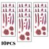 10pcs 3D Fake Scar Tattoos Sticker Body Face Realistic Scab Temporary Tattoos Halloween Horror Wound Bloody DIY Makeup Stickers