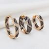 Gold-Plated Leopard Print Zircon Hoop Earrings: Fashionable European & American Style Multi-Design Studs
